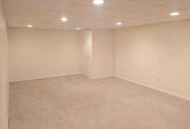 2451 Stonegate Rd Unit 2451, Algonquin, IL 60102 - unfurnished room with light colored carpet, recessed lighting, baseboards, and a drop ceiling