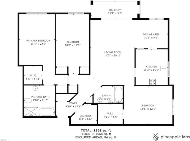 100 N Gary Ave N Unit 304, Wheaton, IL 60187 - view of home floor plan