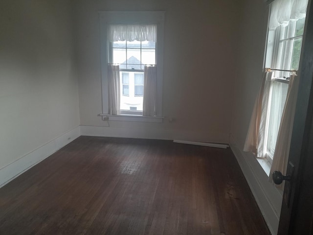 516 S Grant St, Earlville, IL 60518 - spare room featuring dark wood-style flooring and baseboards