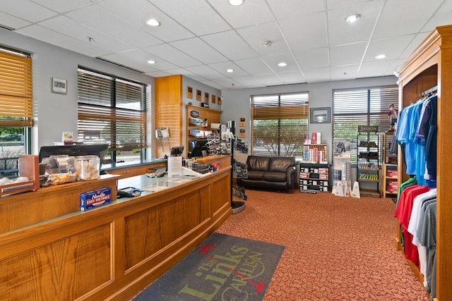 13804 Ironwood Dr, Plainfield, IL 60544 - carpeted office featuring a drop ceiling and recessed lighting