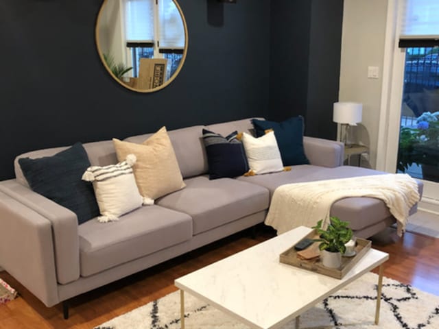 6643 W Belmont Ave Unit 1, Chicago, IL 60634 - living area with wood finished floors