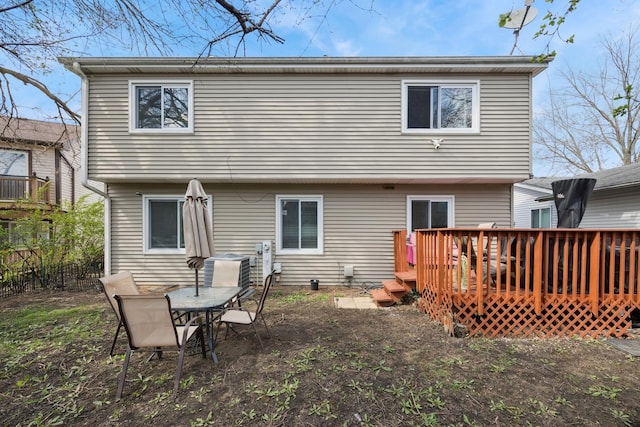 7 Woodmar Ct, Streamwood, IL 60107 - back of property featuring a wooden deck
