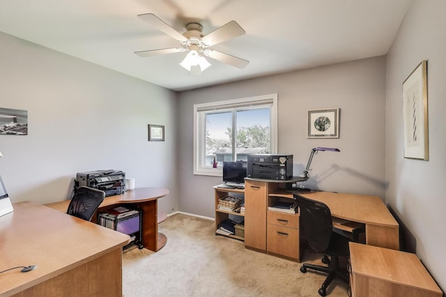 609 Bryce Trl, Roselle, IL 60172 - office with ceiling fan and light colored carpet