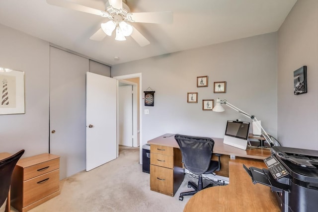 609 Bryce Trl, Roselle, IL 60172 - office with ceiling fan and light colored carpet