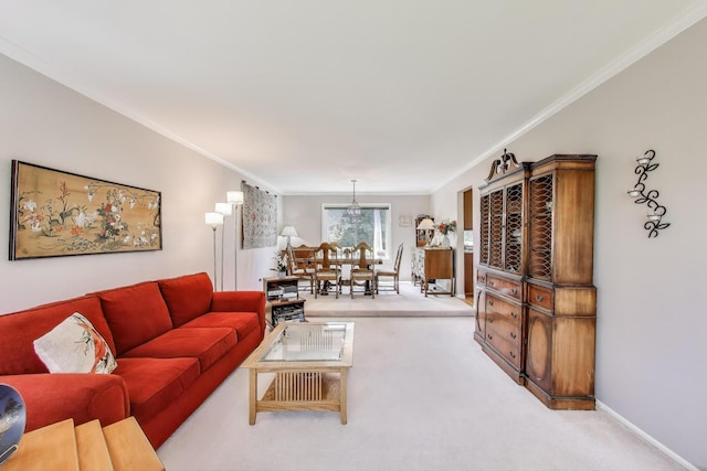 609 Bryce Trl, Roselle, IL 60172 - living area with crown molding, carpet, and baseboards