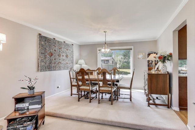 609 Bryce Trl, Roselle, IL 60172 - carpeted dining room with crown molding and baseboards
