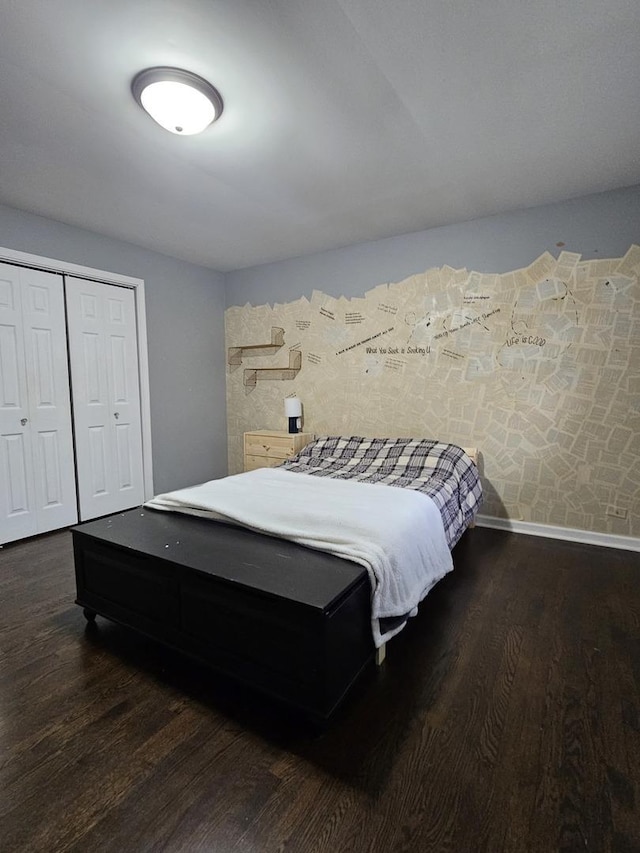 8554 Fir St, Orland Park, IL 60462 - bedroom with wood finished floors, a closet, and baseboards
