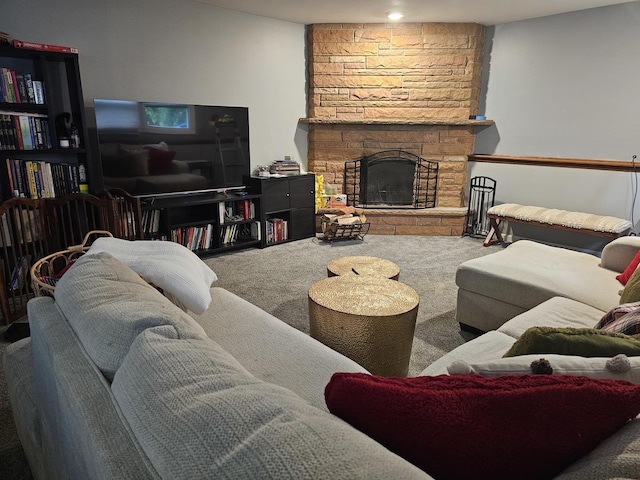8554 Fir St, Orland Park, IL 60462 - carpeted living area with a fireplace