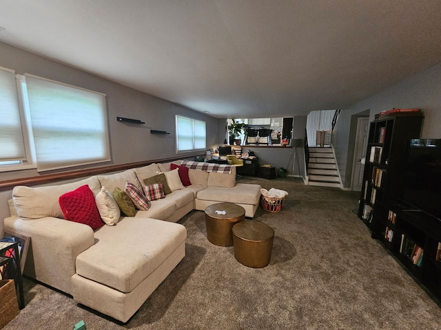8554 Fir St, Orland Park, IL 60462 - living room featuring carpet floors and stairway