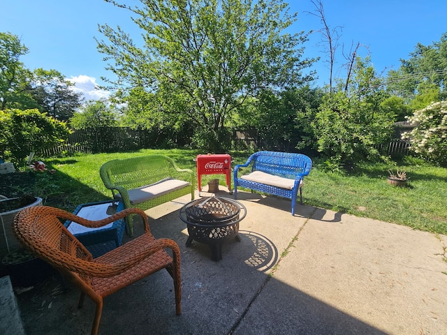 8554 Fir St, Orland Park, IL 60462 - view of patio / terrace with an outdoor fire pit