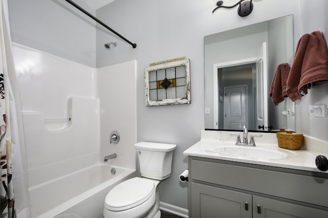 27363 W Macura St, Channahon, IL 60410 - bathroom with toilet, shower / tub combo, vanity, and baseboards