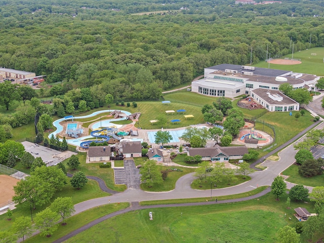 610 Catalpa Ln, Bartlett, IL 60103 - bird's eye view of a forest and a pool