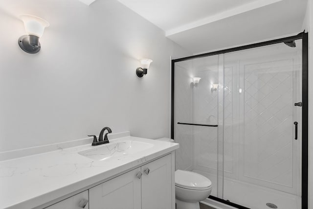610 Catalpa Ln, Bartlett, IL 60103 - bathroom with toilet, a stall shower, and vanity