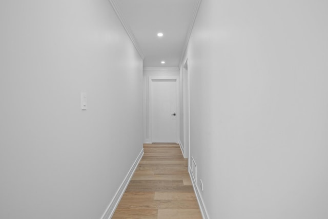 1184 Princeton Dr, Bartlett, IL 60103 - hall featuring crown molding, recessed lighting, light wood-type flooring, and baseboards