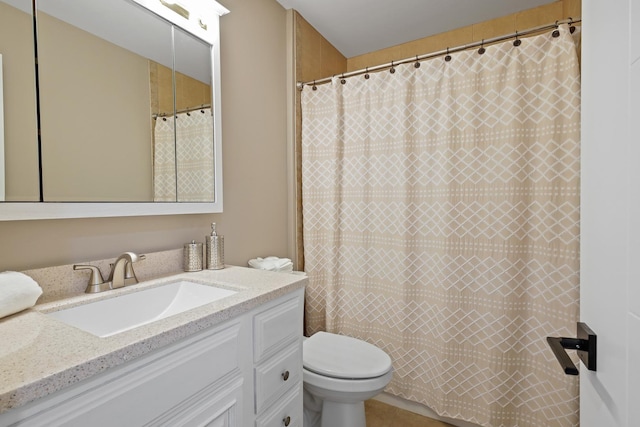 1184 Princeton Dr, Bartlett, IL 60103 - full bathroom with toilet, vanity, and a shower with curtain