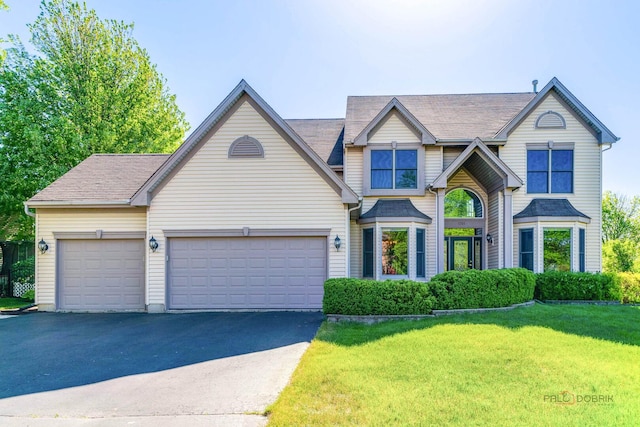 1701 Driftwood Ln, Crystal Lake, IL 60014 - view of front facade with driveway, a front yard, and an attached garage