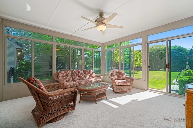 1701 Driftwood Ln, Crystal Lake, IL 60014 - sunroom with ceiling fan and outdoor lounge area