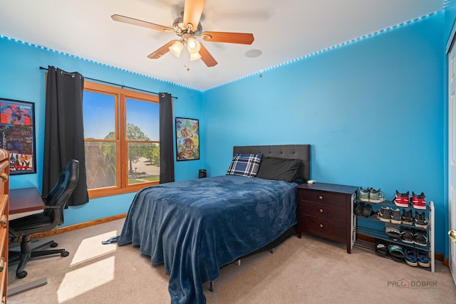 1701 Driftwood Ln, Crystal Lake, IL 60014 - bedroom featuring carpet, an office area, and a ceiling fan