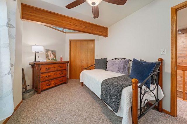 4308 Miller Oaks Dr, Mchenry, IL 60051 - bedroom featuring carpet flooring, a closet, and a ceiling fan