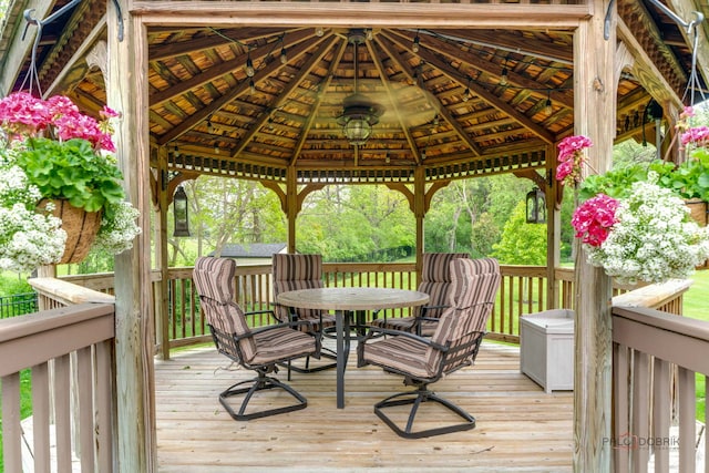 4308 Miller Oaks Dr, Mchenry, IL 60051 - wooden terrace with a gazebo and outdoor dining area
