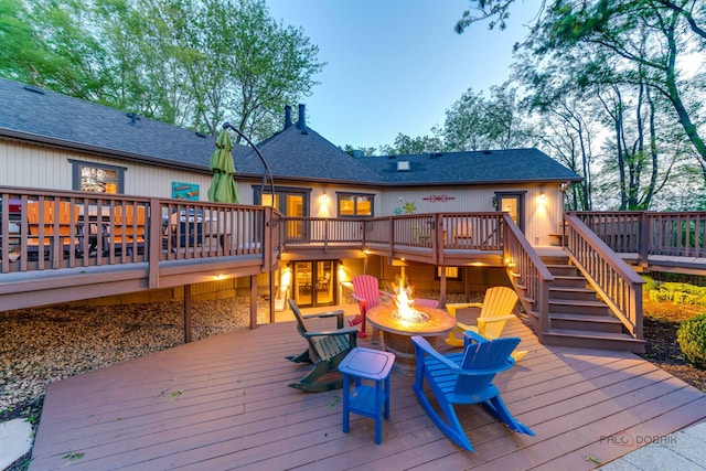 4308 Miller Oaks Dr, Mchenry, IL 60051 - deck featuring a fire pit and stairway