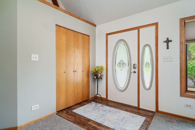 4308 Miller Oaks Dr, Mchenry, IL 60051 - foyer with wood finished floors, lofted ceiling, and baseboards