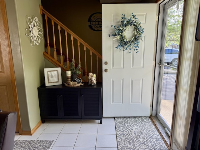 18233 Eagle Dr, Tinley Park, IL 60477 - foyer entrance with light tile patterned flooring and stairs