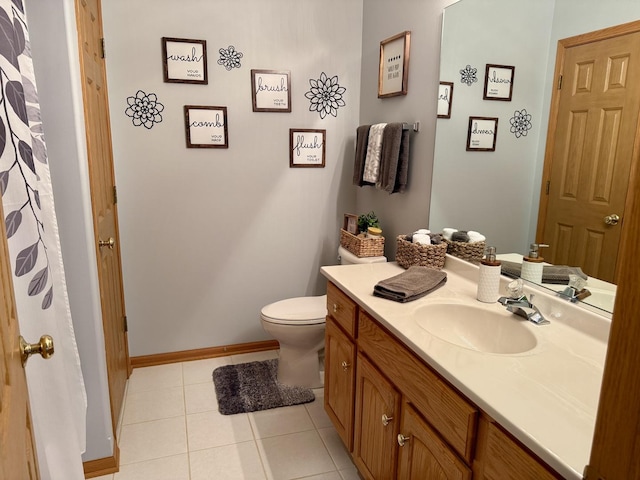 18233 Eagle Dr, Tinley Park, IL 60477 - full bathroom featuring tile patterned floors, toilet, vanity, and baseboards