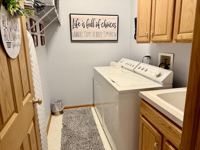 18233 Eagle Dr, Tinley Park, IL 60477 - laundry area with cabinet space, separate washer and dryer, and baseboards