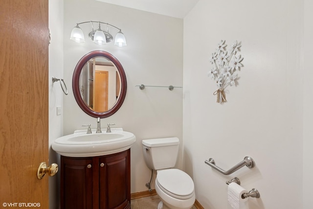 1847 Lake Shore Dr, Romeoville, IL 60446 - half bathroom with toilet, vanity, and baseboards