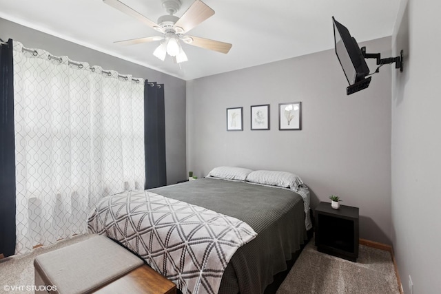 1847 Lake Shore Dr, Romeoville, IL 60446 - carpeted bedroom with ceiling fan and baseboards