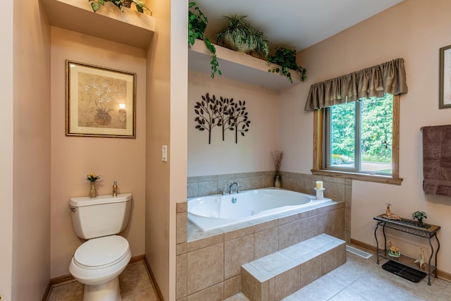 21 Carribean Dr, Putnam, IL 61560 - bathroom with a jetted tub, toilet, tile patterned floors, and baseboards
