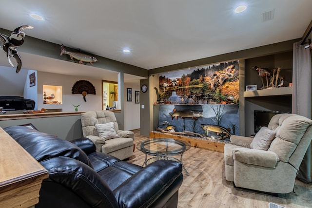 21 Carribean Dr, Putnam, IL 61560 - living room featuring wood finished floors and recessed lighting