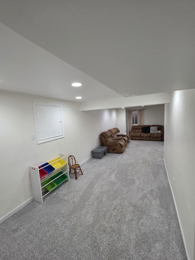 7943 Dada Dr, Gurnee, IL 60031 - game room featuring carpet flooring, baseboards, and recessed lighting