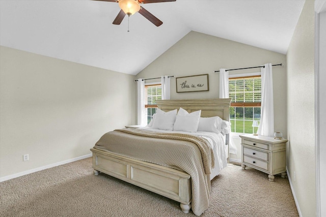 1228 N County Road 530 Rd E, Tuscola, IL 61953 - bedroom featuring carpet, lofted ceiling, multiple windows, and a ceiling fan