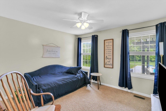 1228 N County Road 530 Rd E, Tuscola, IL 61953 - bedroom featuring carpet floors and a ceiling fan