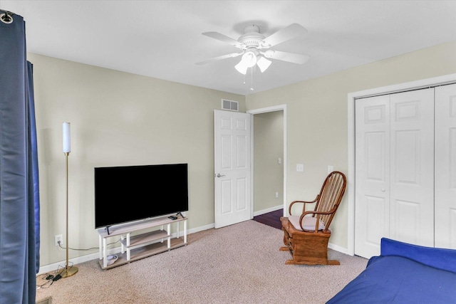 1228 N County Road 530 Rd E, Tuscola, IL 61953 - bedroom featuring a closet, carpet floors, and a ceiling fan