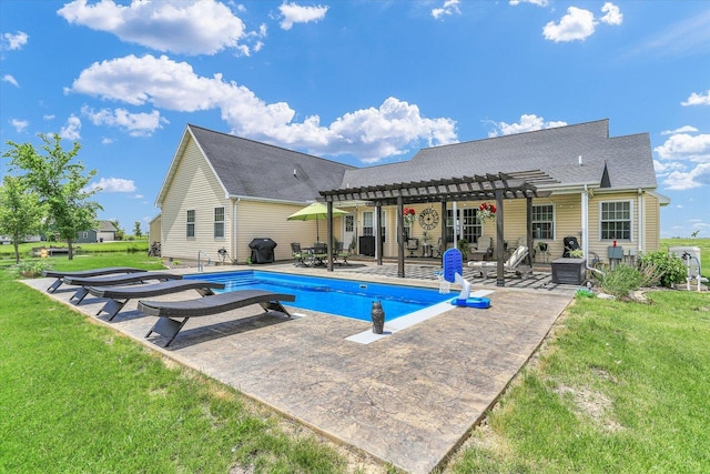 1228 N County Road 530 Rd E, Tuscola, IL 61953 - outdoor pool featuring a pergola, a lawn, and a patio