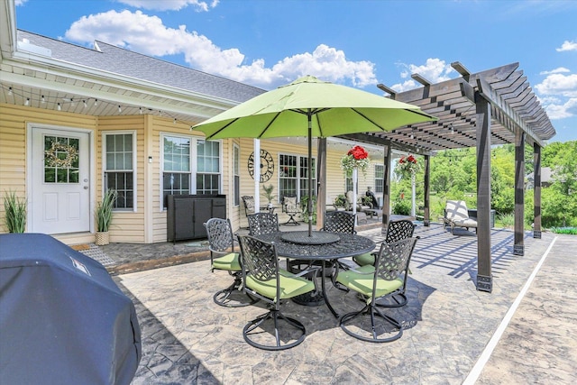 1228 N County Road 530 Rd E, Tuscola, IL 61953 - view of patio with a pergola, outdoor dining area, and area for grilling