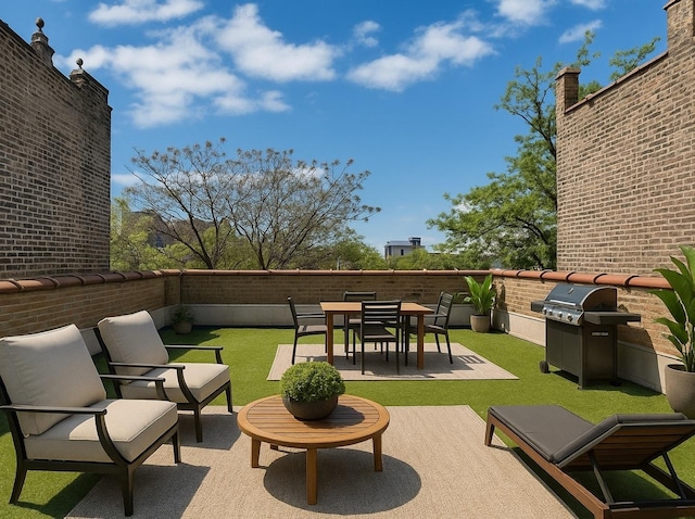 847 N Damen Ave Unit 2R, Chicago, IL 60622 - fenced backyard with grilling area, a patio area, and outdoor dining space