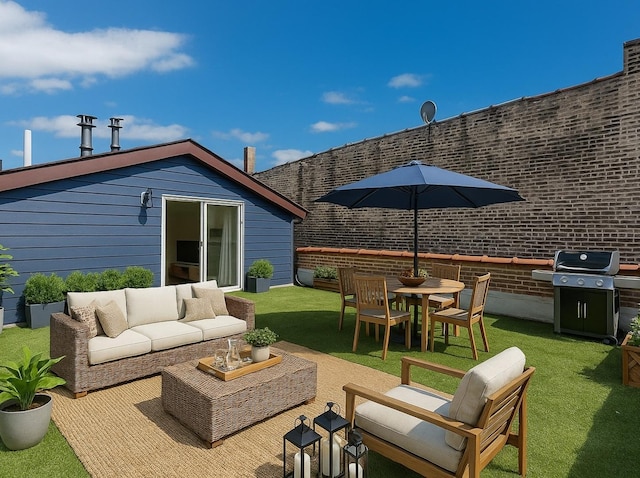 847 N Damen Ave Unit 2R, Chicago, IL 60622 - view of patio / terrace featuring an outdoor living space and a grill