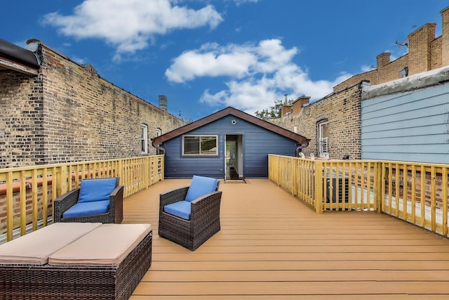 847 N Damen Ave Unit 2R, Chicago, IL 60622 - wooden terrace with outdoor lounge area