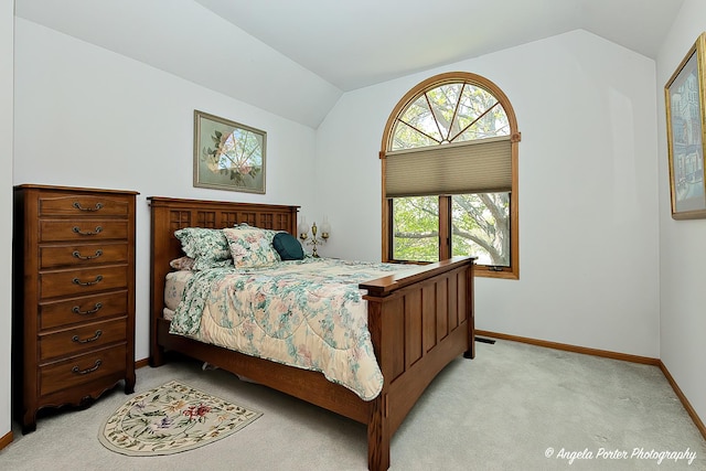 8720 Galleria Ct, Spring Grove, IL 60081 - bedroom featuring vaulted ceiling, light carpet, and baseboards