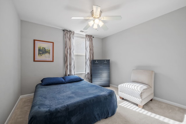 400 Village Cir Unit 207, Willow Springs, IL 60480 - bedroom featuring carpet, baseboards, and a ceiling fan