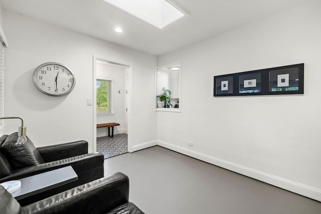 409 Cottage Ave, Glen Ellyn, IL 60137 - sitting room with baseboards, a skylight, and recessed lighting