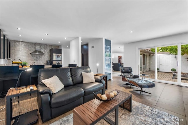 7 Hampton On Auburn Dr, Rolling Meadows, IL 60008 - living room featuring recessed lighting and tile patterned floors