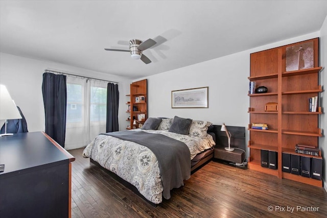 7 Hampton On Auburn Dr, Rolling Meadows, IL 60008 - bedroom featuring dark wood-style floors and ceiling fan