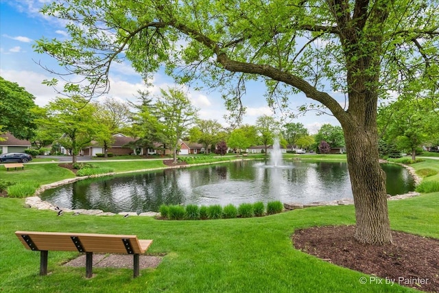 7 Hampton On Auburn Dr, Rolling Meadows, IL 60008 - view of home's community with a water view and a lawn