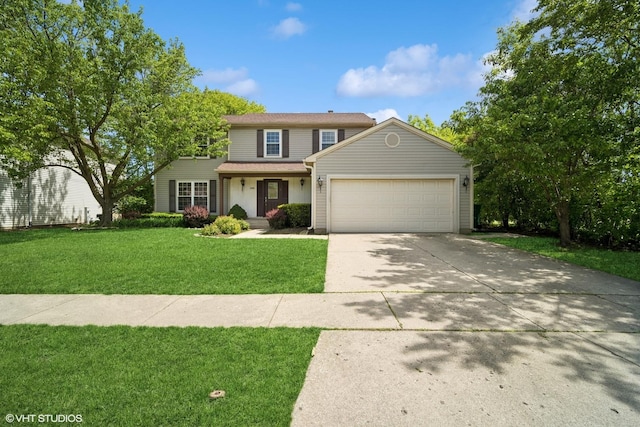 846 Dunhill Dr, Buffalo Grove, IL 60089 - traditional home featuring a garage, a front lawn, and driveway