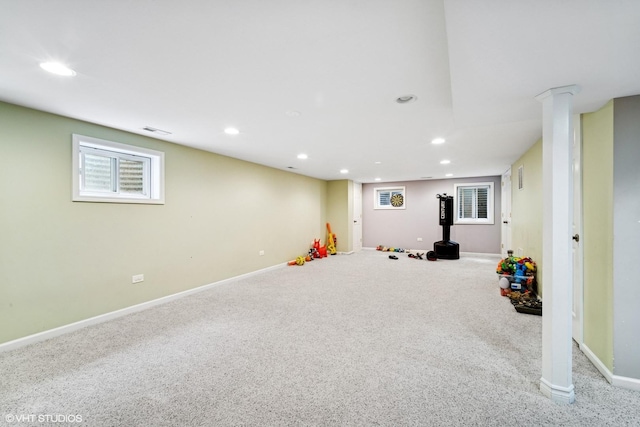 846 Dunhill Dr, Buffalo Grove, IL 60089 - basement featuring carpet floors, recessed lighting, and baseboards